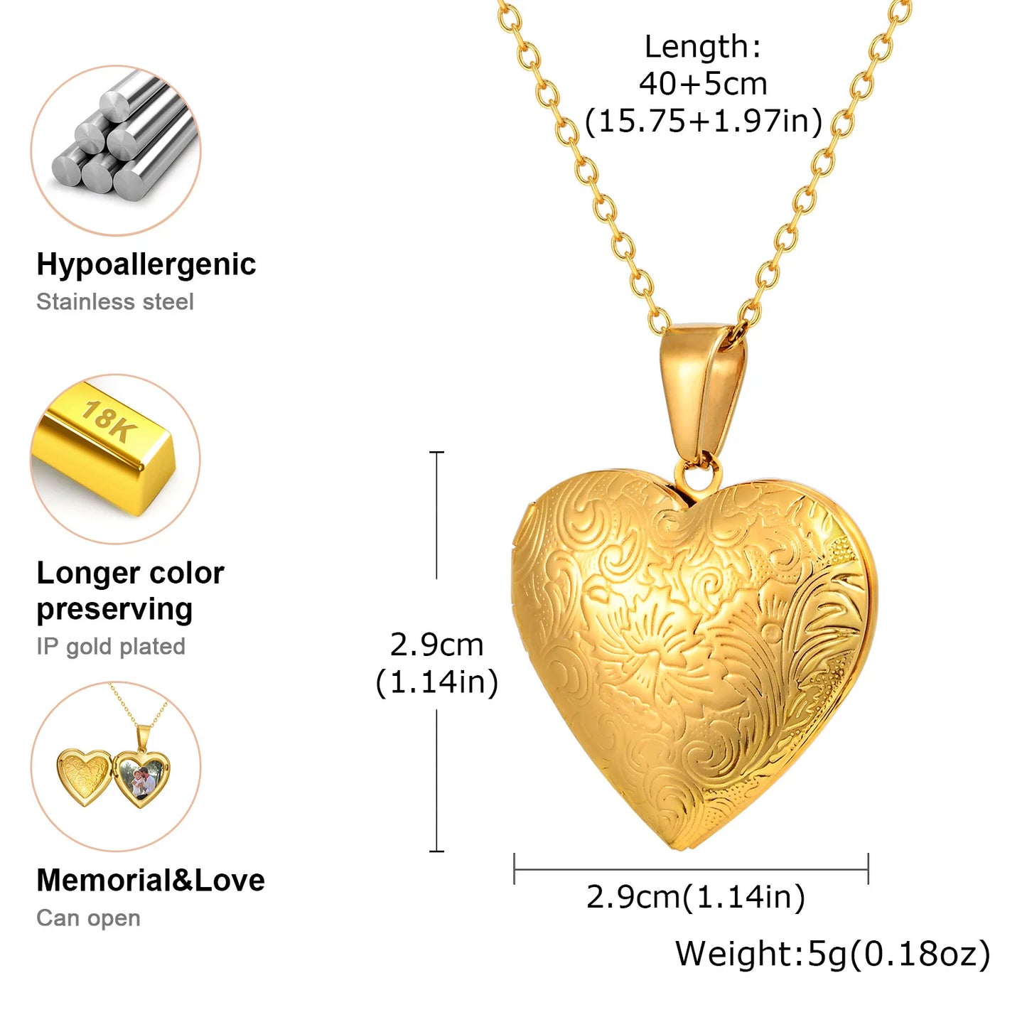 Medallón de corazón con foto: tu joya personal