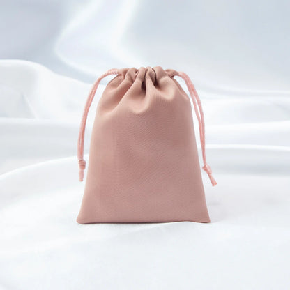 100x Personalized Satin Drawstring Bags – Jewelry Bags, Gift &amp; Candy Bags with Logo for Wedding &amp; Events