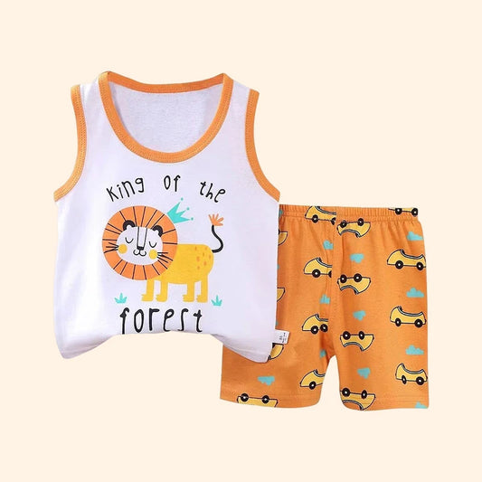 2-teiliges Baumwoll-Outfit mit T-Shirt & Shorts