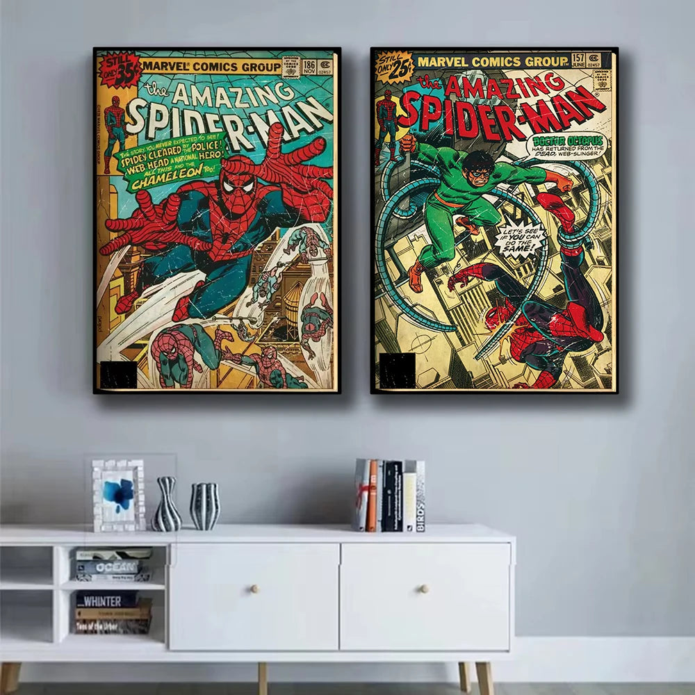 Póster de pared retro de Spider-Man de Marvel