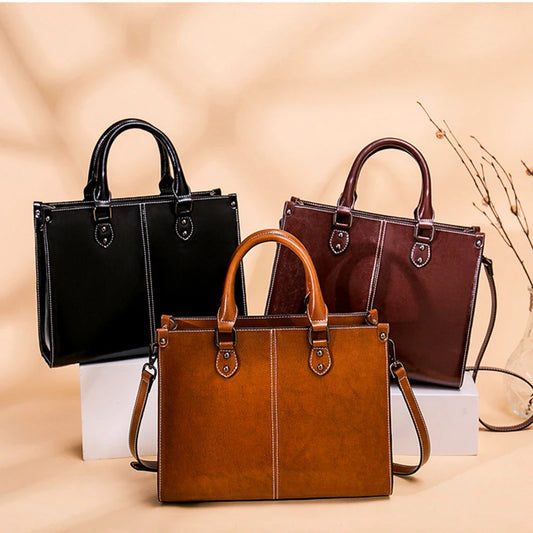 Luxuriöse Lederhandtasche