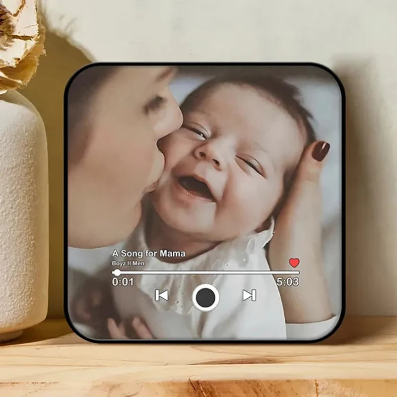 Personalisierter Musik-Fotomagnet mit Rahmen – Acryl Kühlschrankmagnet, perfektes Muttertagsgeschenk 2025
