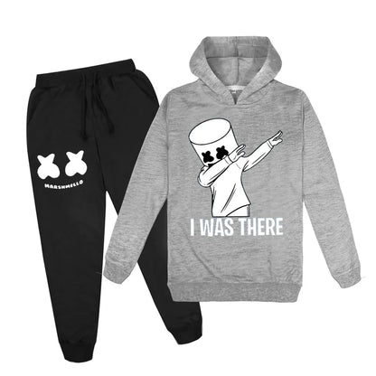 Kinder Tracksuit Set mit DJ Marshmello Print – Hoodie & Hose, 3–13 Jahre