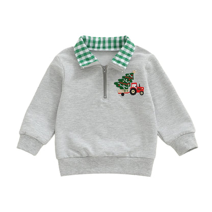 Weihnachts Sweatshirt mit Stickerei – Für kleine Winterfreunde