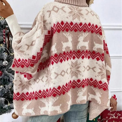 Festlicher Rollkragen-Strickponcho