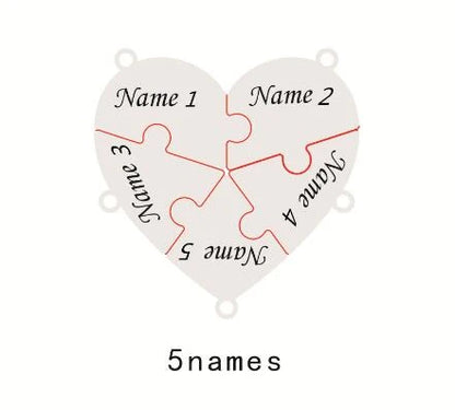 Llavero de corazón de acero inoxidable personalizado: 8 piezas, grabado para familiares, amigos o parejas