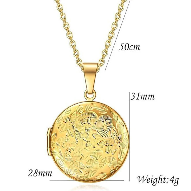 Blütenzauber – Personalisiertes Foto-Medaillon aus Edelstahl