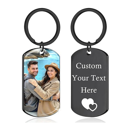 Collar de acero inoxidable con foto personalizado – Colgante con impresión a color y grabado