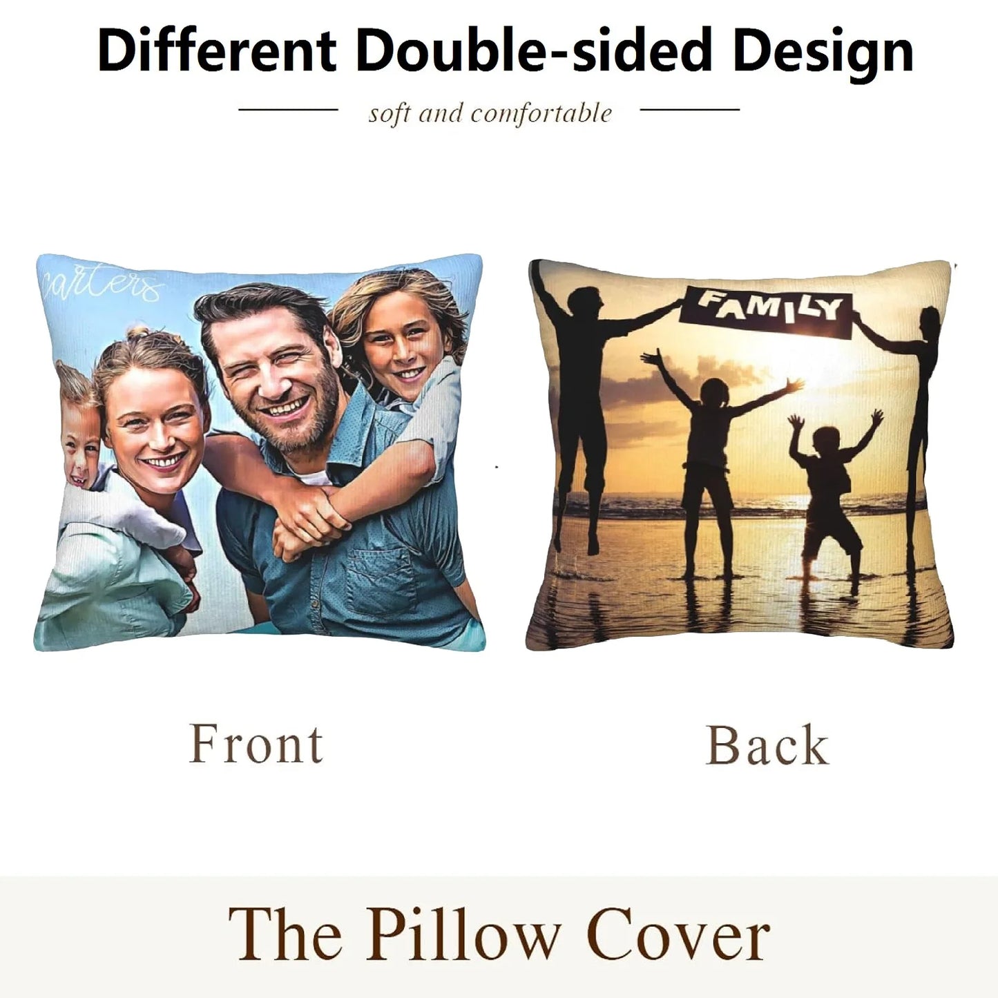 Personalisierter Kissenbezug mit Foto – Samt/Plüsch Kissenhülle aus Polyester, doppelseitiger Bilddruck, Geschenk für Freund, Freundin & Familie