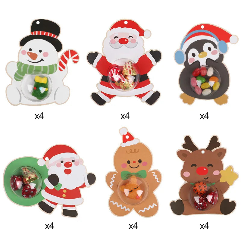 Tarjetas navideñas para dulces y chocolates (12/24 piezas) para envolver regalos y decorar el árbol