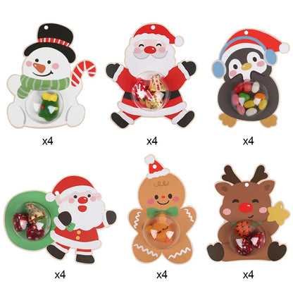 Tarjetas navideñas para dulces y chocolates (12/24 piezas) para envolver regalos y decorar el árbol