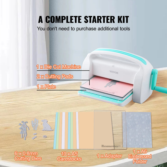 SucceBuy 6/9 Zoll Manuelle Stanz- und Prägemaschine – Komplettset für Scrapbooking & DIY