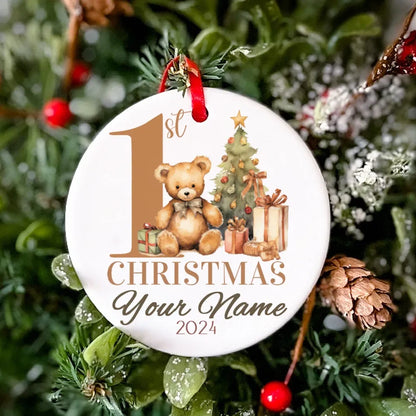 Adorno personalizado para bebé: «Mi primera Navidad»: recuerdo individual para la primera Navidad. 