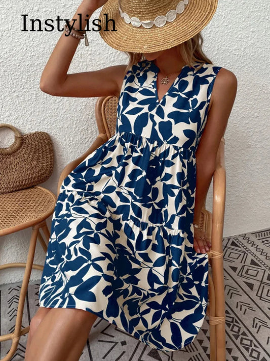 Elegantes Kleid mit V-Ausschnitt & Rüschen