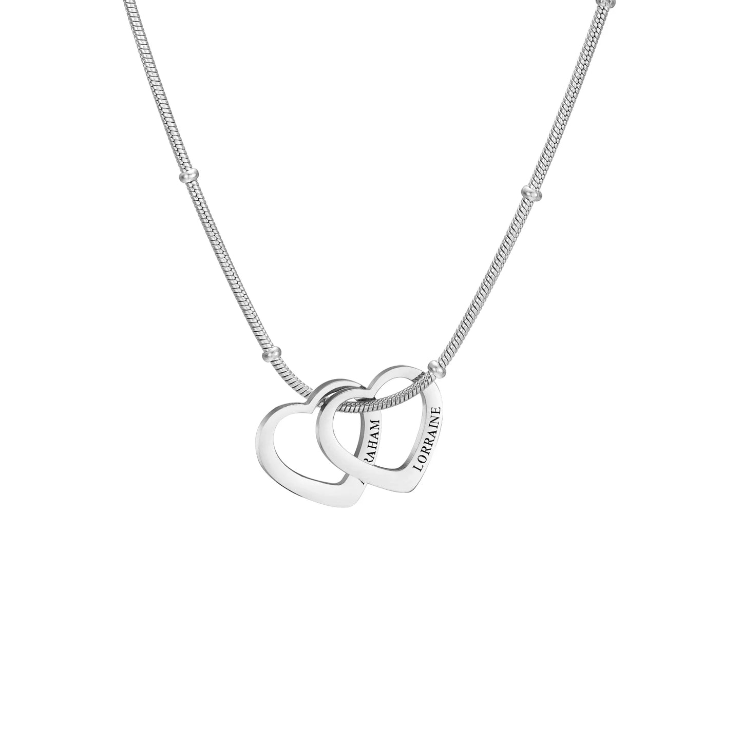 Herz an Herz – Gravurkette mit bis zu 4 Namen