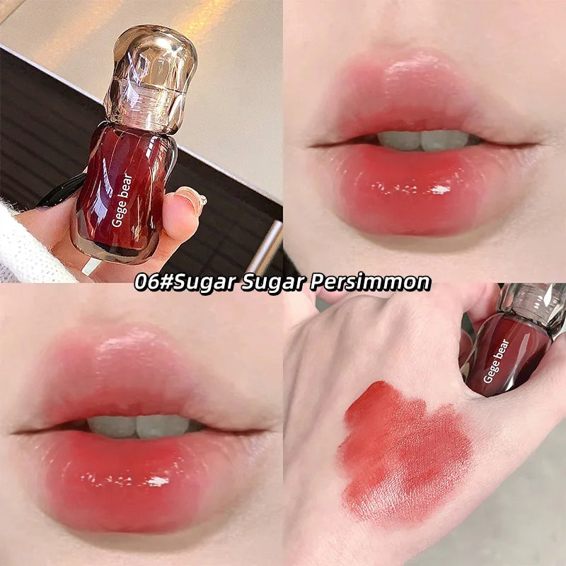 Gege Bear Crystal Gloss Lip Tint – Feuchtigkeitsspendender Lippenstift mit Spiegelglanz & aufpolsterndem Effekt (5 ml)