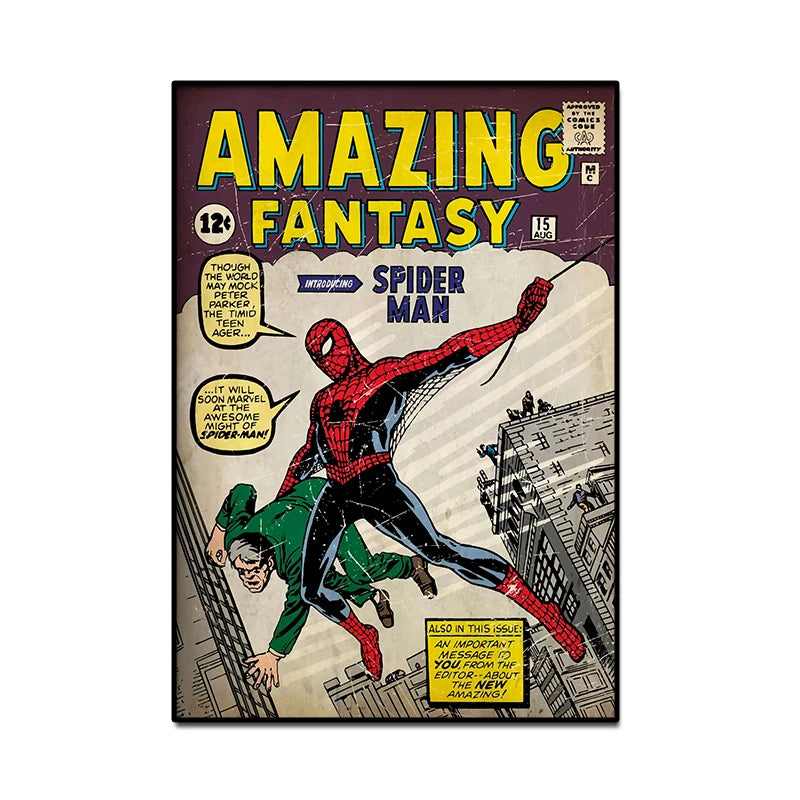 Póster de pared retro de Spider-Man de Marvel