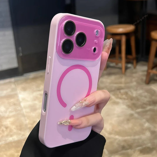 Magnetische MagSafe Handyhülle für iPhone 11–17 Pro Max – Stoßfeste Silikonhülle mit großem Fenster & Vollschutz