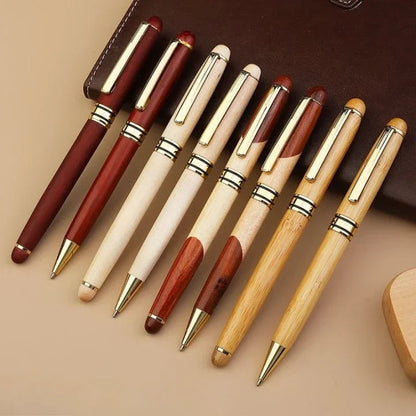 Bolígrafo de madera personalizado con grabado: caja de regalo de arce/haya, logotipo de empresa o nombre grabable. 