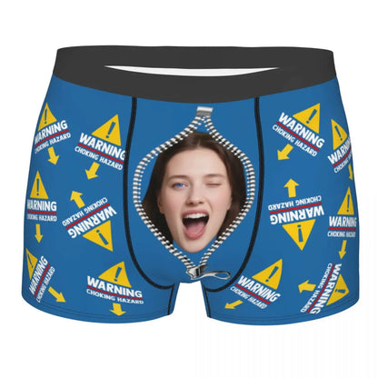 Personalisierte Foto-Boxershorts für Männer – individuelle Boxer Briefs mit Gesicht, weiche Unterwäsche (95% Polyester/5% Elasthan), Valentinstag Geschenk für Ehemann