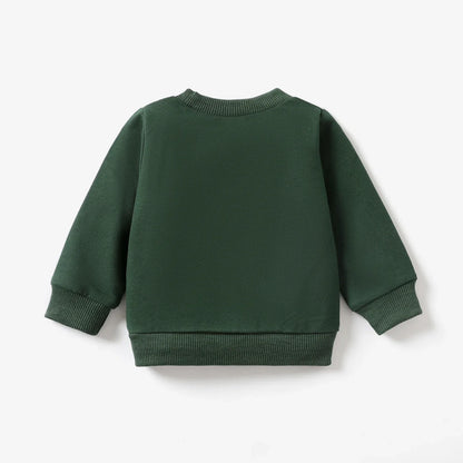 PatPat Baby Sweatshirt mit Dino Stickerei