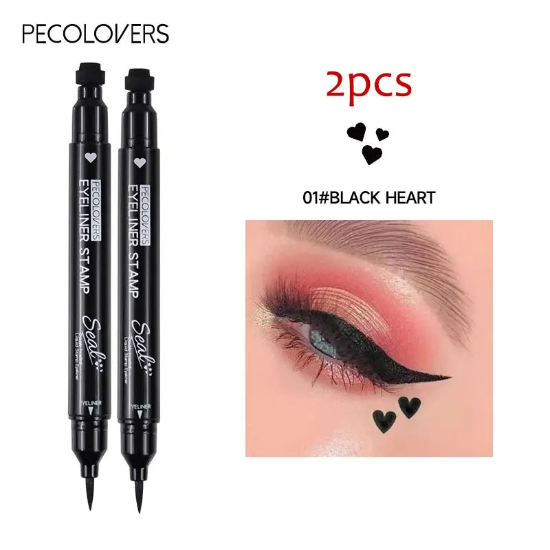 2-in-1 Star & Moon Liquid Eyeliner – Schwarzer Eyeliner-Stift mit Stempel, wasserfest & langanhaltend