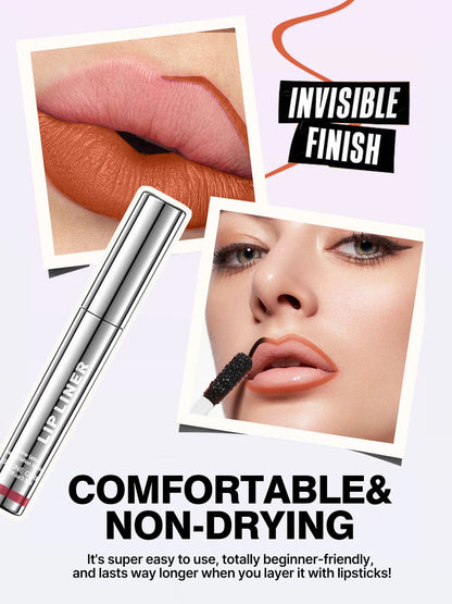 Wasserdichter Peel-Off Lipliner – abziehbarer Tattoo-Lipgloss, matte Lippentönung, wischfest & langlebig, braune Kontur