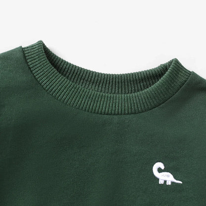 PatPat Baby Sweatshirt mit Dino Stickerei