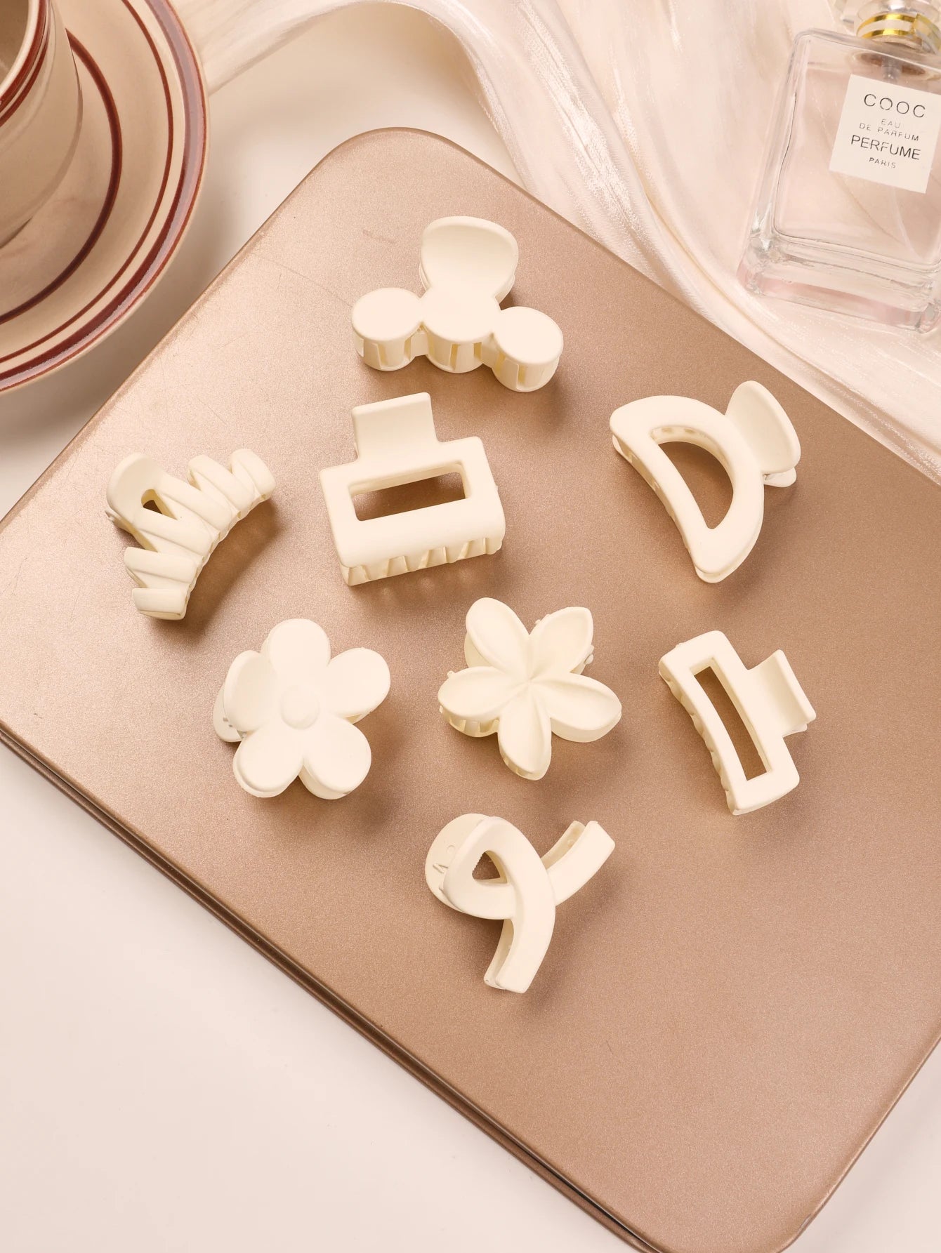 5er Set kleine Blumen-Haarklammern – Matte Mini-Haarclips für Frauen & Mädchen, ideal für feines Haar