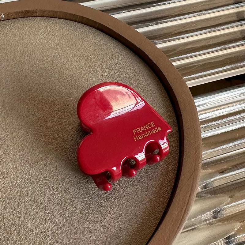 Kleine Herz-Haarklammer aus Acetat (3,5 cm) – Niedliche Haarspange im Korean Style für Damen & Mädchen