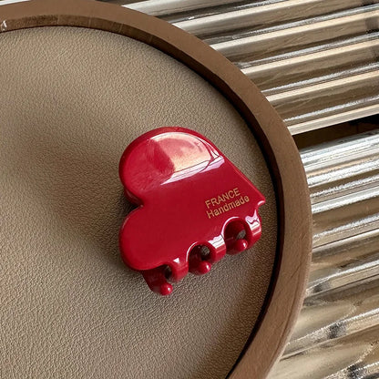 Kleine Herz-Haarklammer aus Acetat (3,5 cm) – Niedliche Haarspange im Korean Style für Damen & Mädchen