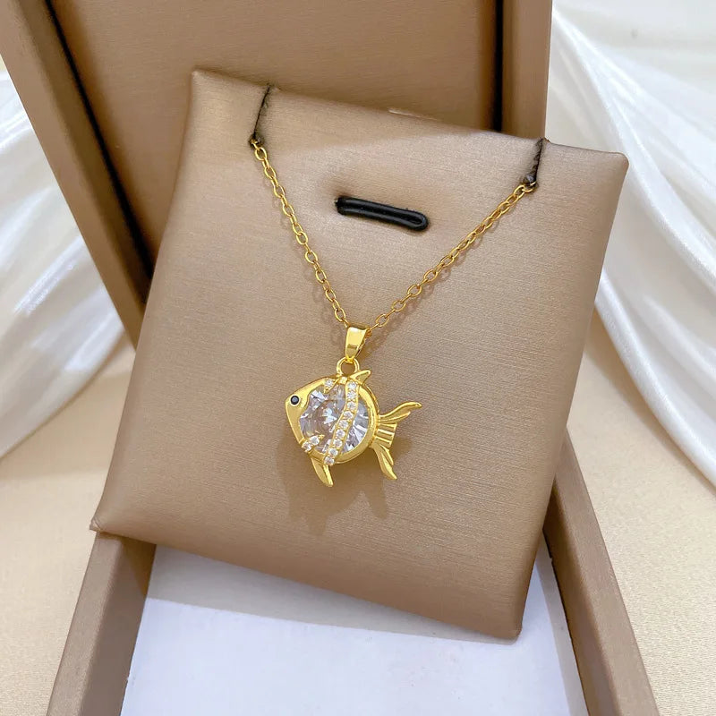 Goldfisch Halskette - Funkelnde Eleganz