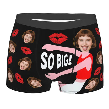 Personalisierte Foto-Boxershorts für Männer – individuelle Boxer Briefs mit Gesicht, weiche Unterwäsche (95% Polyester/5% Elasthan), Valentinstag Geschenk für Ehemann