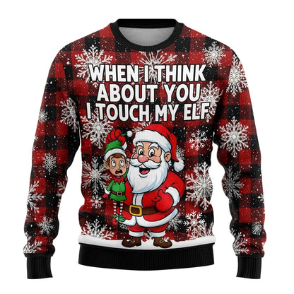 Lustiger Weihnachts-Sweater mit Santa Claus Print – 3D Ugly Christmas Pullover für Damen & Herren, Unisex Streetwear