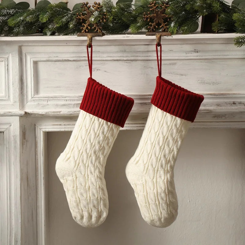 Medias navideñas personalizadas – Medias navideñas familiares bordadas con nombres – De punto y acogedoras