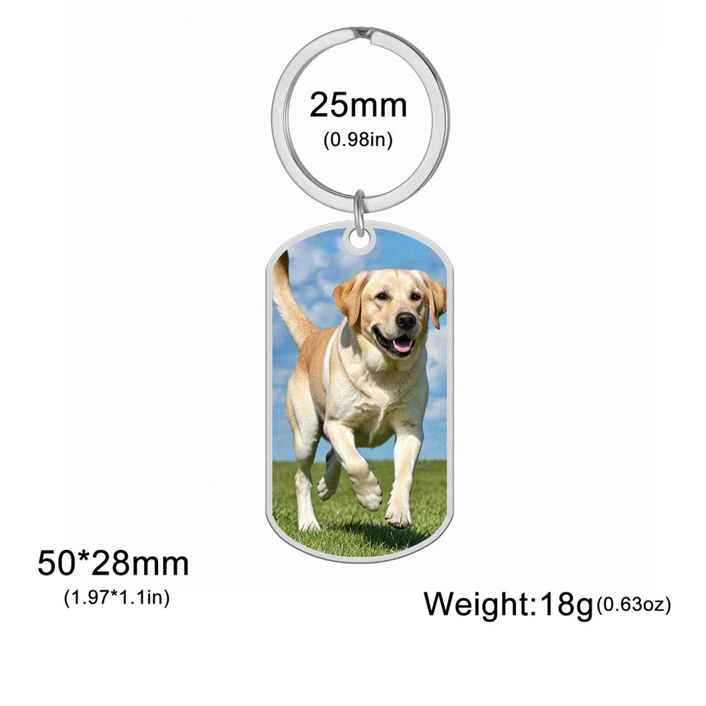 Personalisierter Foto-Schlüsselanhänger aus Edelstahl – Individueller Bild-Keychain in Herz- oder Rechteckform, perfektes Geschenk zu Weihnachten