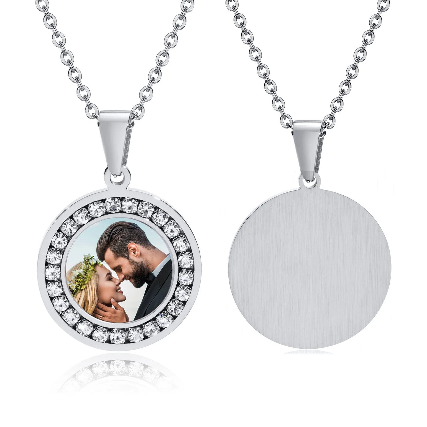 Individuelles Foto Collier mit Diamant-Optik inklusive Samtbeutelchen