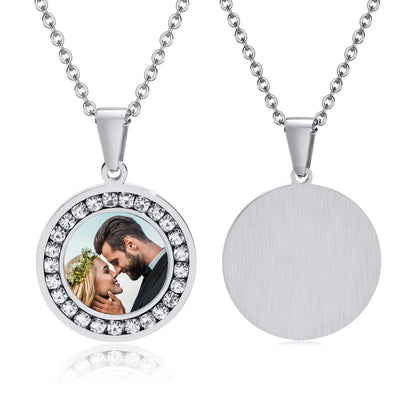 Individuelles Foto Collier mit Diamant-Optik inklusive Samtbeutelchen