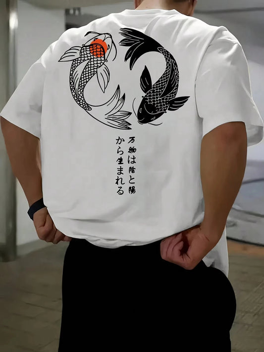 Japanese Koi Harajuku T-Shirt aus Baumwolle