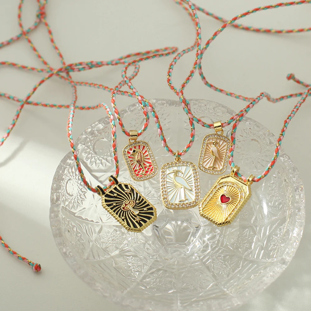 Boho Pop Art Halskette – Sommerliches Statement-Piece