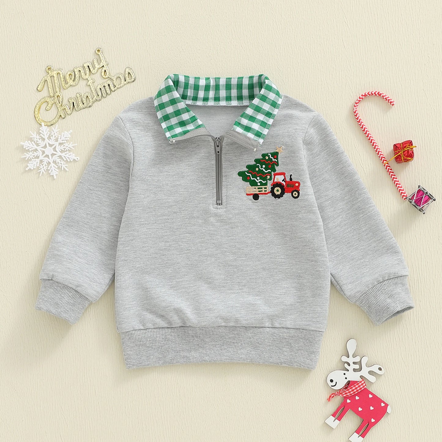 Weihnachts Sweatshirt mit Stickerei – Für kleine Winterfreunde