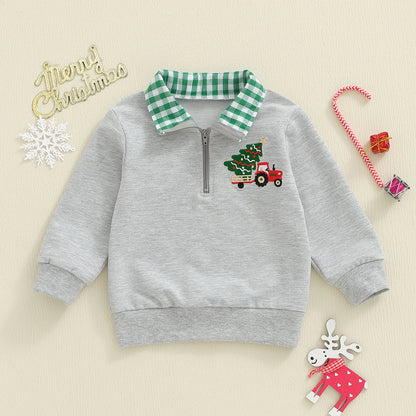 Weihnachts Sweatshirt mit Stickerei – Für kleine Winterfreunde