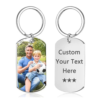 Collar de acero inoxidable con foto personalizado – Colgante con impresión a color y grabado