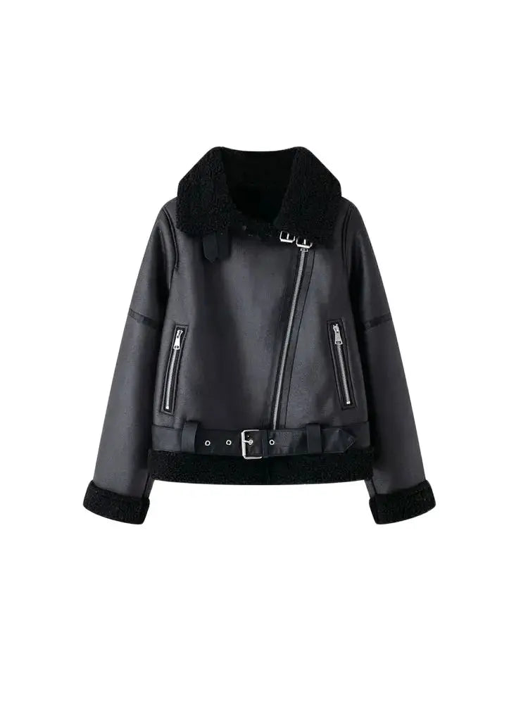 Chaqueta de motociclista de invierno para mujer