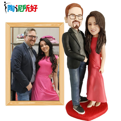 Custom Handmade BHandgefertigte Bobblehead-Figuren – Personalisierte Tonpuppen nach Foto, individuelles Geschenkobblehead Figurines, Personalized Clay Dolls figuras Statue Sculpture from your photo,Bespoke Gift for Husband