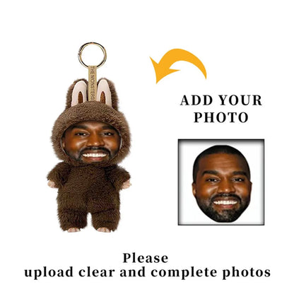Llavero personalizado con figura de oso con colgante de tendencia hip-hop 