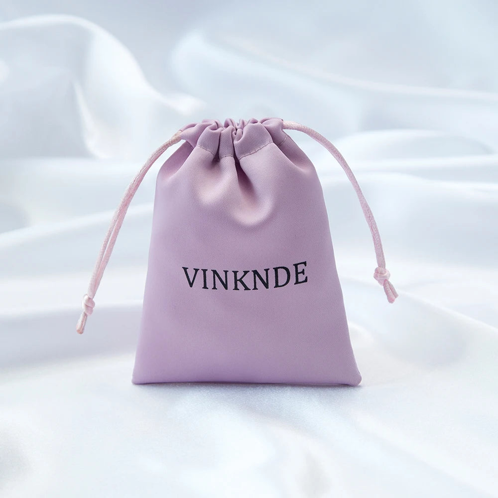100x Personalized Satin Drawstring Bags – Jewelry Bags, Gift &amp; Candy Bags with Logo for Wedding &amp; Events