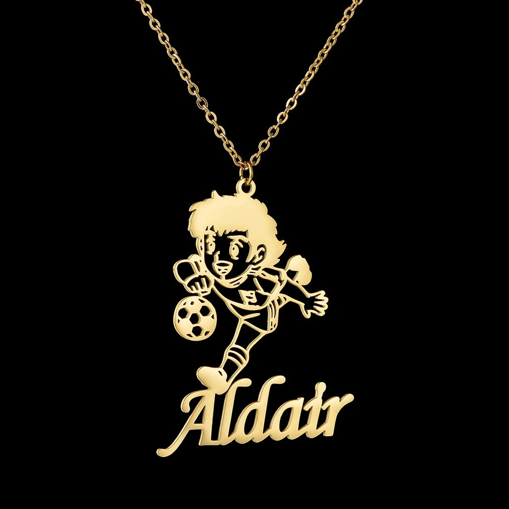Collar con nombre deportivo personalizado en acero inoxidable: ¡tu nombre, tu estilo!