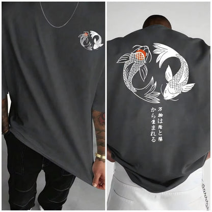 Japanese Koi Harajuku T-Shirt aus Baumwolle