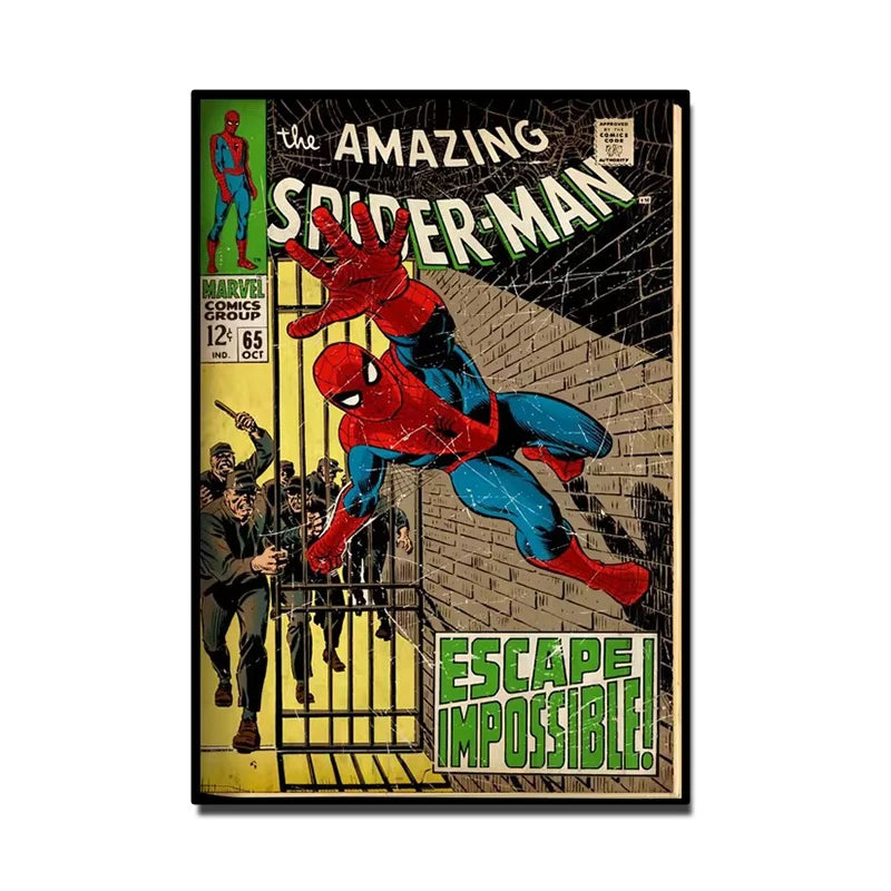 Póster de pared retro de Spider-Man de Marvel